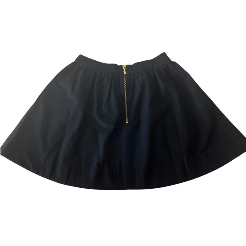 Kate Spade Girls Coreen A Line Skirt‎ Black Exposed Gold Tone Back Zipper 14 NWT